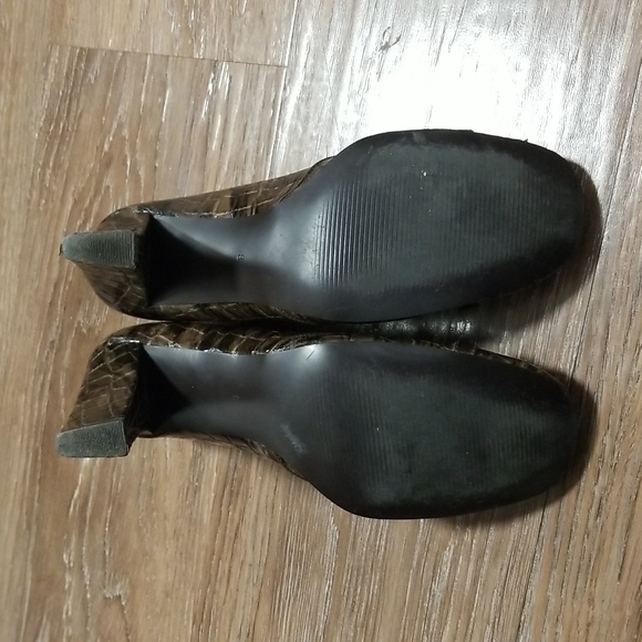 (8) Frankie & Dany Reptile Textured Heels Night Out Business Formal Chunky 90s - Picture 9 of 13